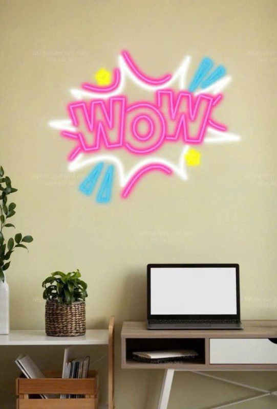 Đèn led Neon Home Decor "WoW"