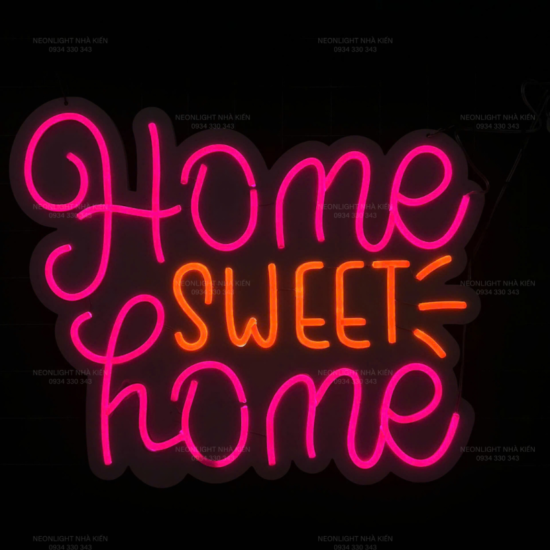Bảng đèn Led Neon Nhà Kiến "Home sweet home"