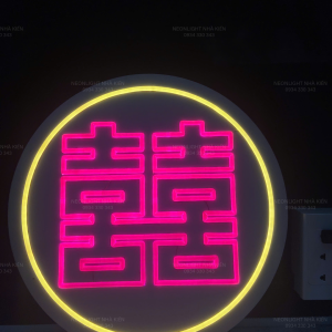 Đèn Led NeonLight Nhà Kiến chữ Hỷ