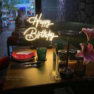 Đèn led neon Happy birthday để bàn cao cấp
