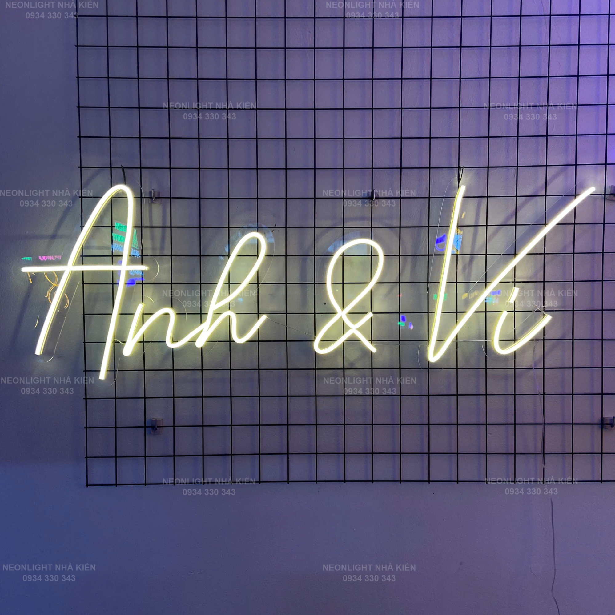 Đèn Led Neon dâu rể - Anh & Vi