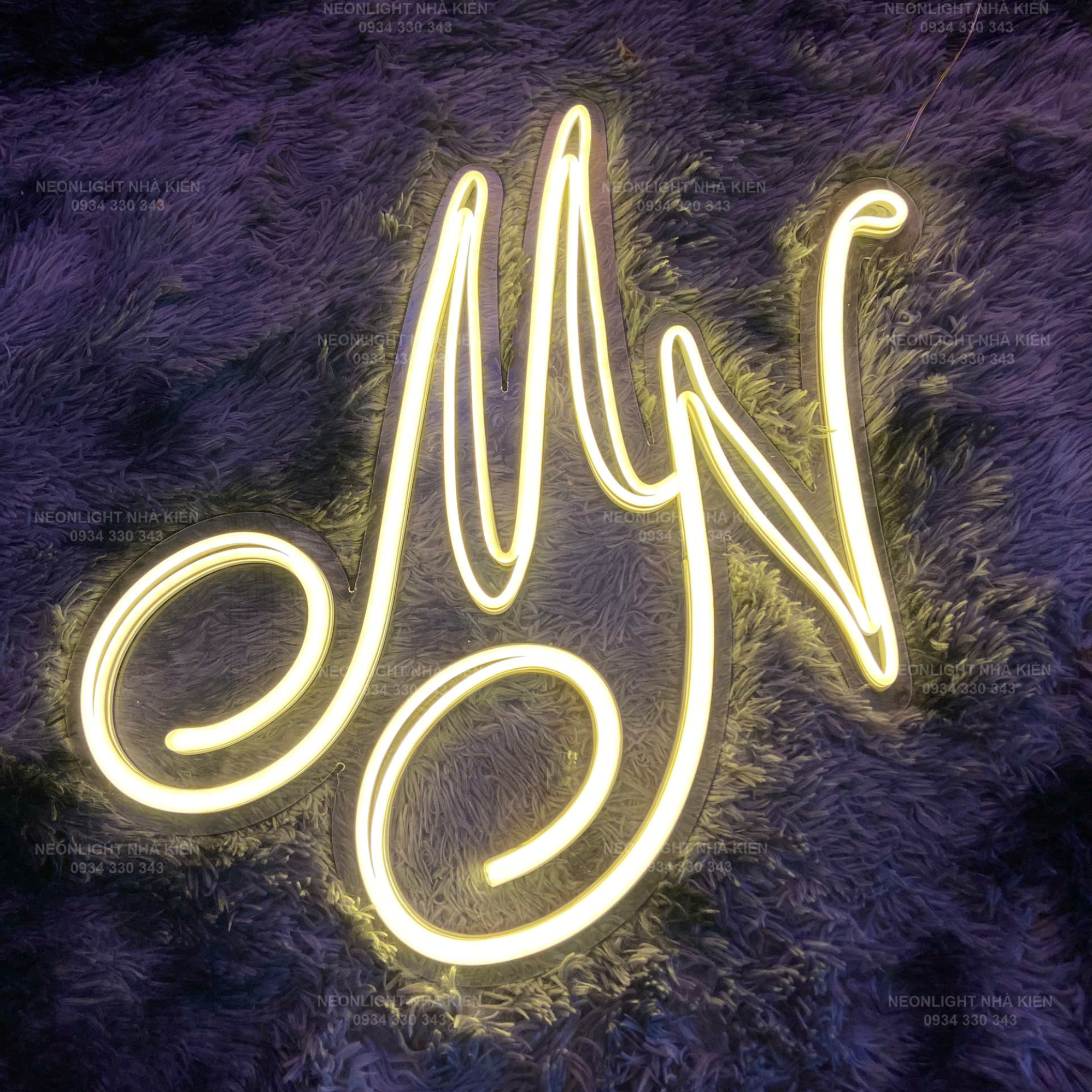 Đèn Led Neon tên dâu rể lồng vào nhau - MN
