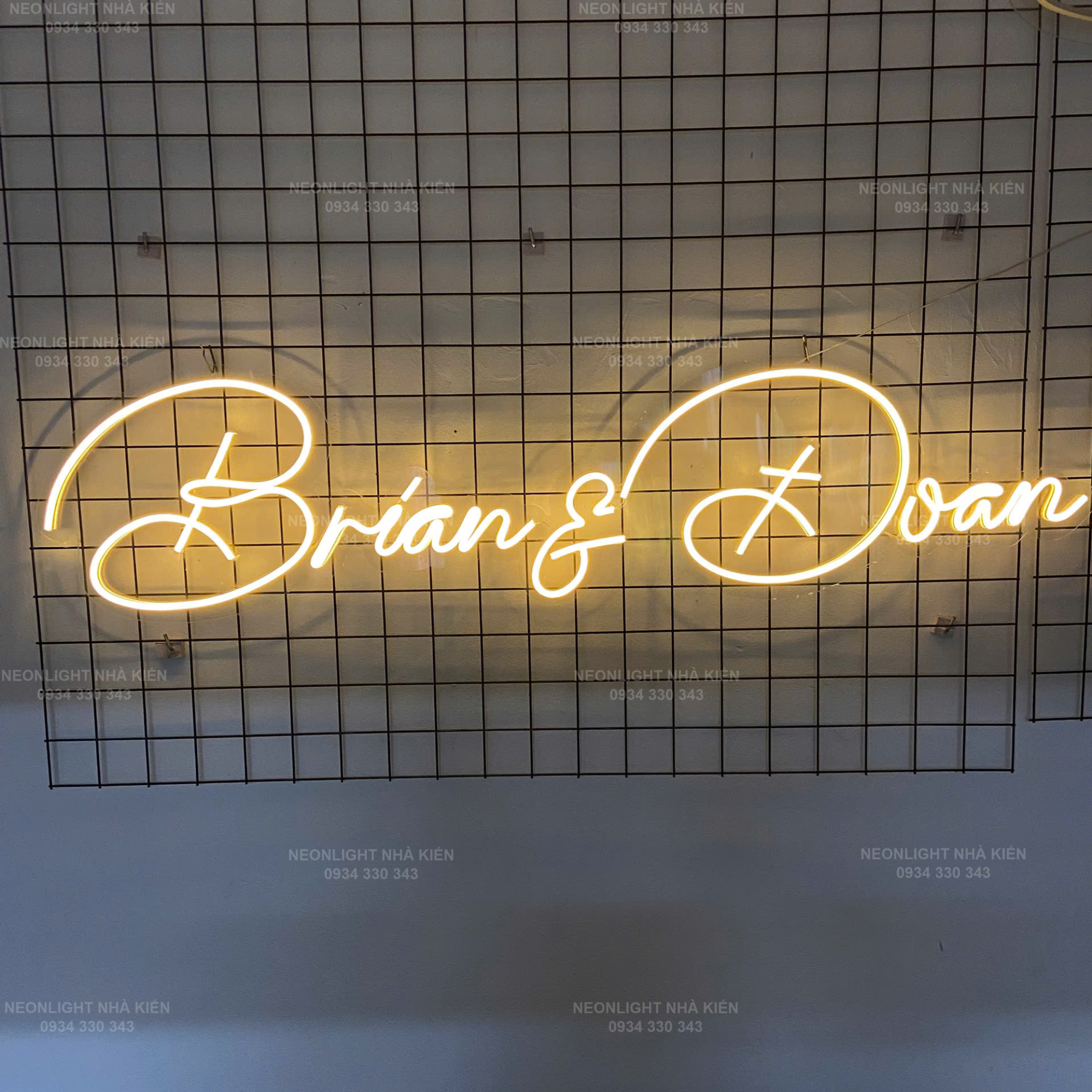 Đèn Led Neon tên dâu rể - Brian & Đoan