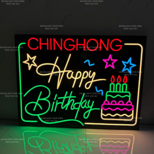 Bảng đèn Led Neon Happy Birthday cầm tay cao cấp