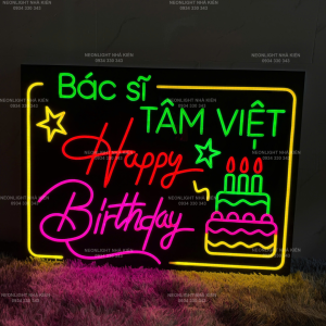 Bảng đèn Led Neon cầm tay chúc mừng sinh nhật