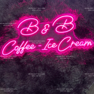 Đèn Led Neon trang trí quán cafe - B&B coffee ice cream
