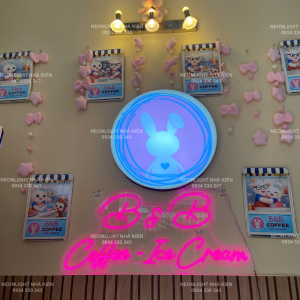 Đèn Led Neon trang trí quán cafe - B&B coffee & ice cream