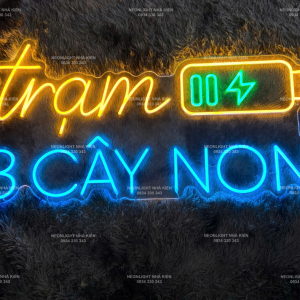 Đèn Led Neon trang trí quán - Trạm sạc 3 cây non