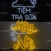 Bảng đèn LOGO led neon chữ "TIỆM TRÀ SỮA MÂY NÈ"
