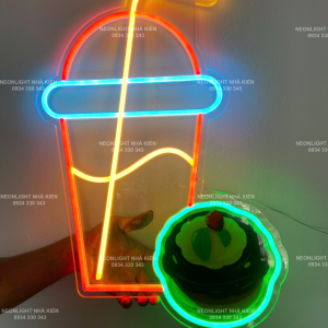 Đèn led neon hình ly cafe & bánh