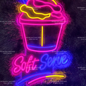 Đèn Led Neon trang trí nhà hàng, quán cafe hình ly kem