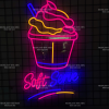 Đèn Led Neon trang trí nhà hàng, quán cafe hình ly kem
