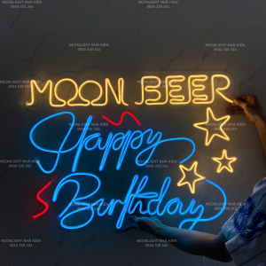 Đèn Led Neon trang trí tiệc sinh nhật quán MOON BEER