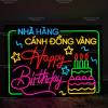 Đèn Led Neon Happy birthday cầm tay nhà hàng cánh đồng